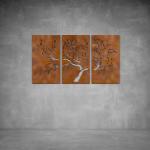 Three Tree Wall Art - 1040 X 535 X 20 Indoor Matt White Warm White