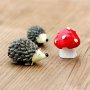 3PCS MINI Hedgehog & Mushroom Sculpture - Perfect Fairy Garden Accessory For Micro Landscapes Plant Pots & Bonsai Crafts