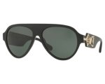 Versace Sand Aviator Sunglasses For Unisex In Matte Black - Matte Black