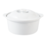White Round Ceramic Casserole Dish 24CM