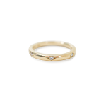 Pave Set Three Diamond Band - Natural White Gold 18CT