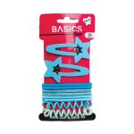 Basics Hair Snap Clips And Hair Bands 10PCS