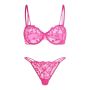 Pink Heart Lace Lingerie Set