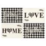 Love Family Together Home Buffalo Plaid Placemats For Dining Table