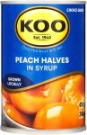 Koo Peach Halves In Syrup Fruits