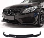 Mercedes C-class W205 Amg Brabus Style Front Bumper Spoiler Lip Gloss Black 3PC 15-19