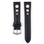 Rally Calf Watch Strap In Black - 18MM