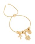 Goldair Gold Plated Cubic Zirconia Heart & Cross Toggle Bracelet