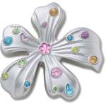 Silver Meta Gem Flower Jibbitz - Multi Osfa