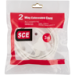 SCE White 2 Way Extension Cord 3M