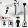 360-Degree Swivel Kitchen Faucet Aerator - Splash-Proof Water Saving Extender With Dual Modes For Efficient Vegetable Washing & Pool Boosting Abs Material