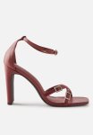 Cotton On Minnie Strappy Block Heel - Sangria silver Diamante Buckle