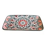 Rectangle Plate 21X11CM - Red And Black Flower Mandala