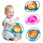 360 Degree Rotating Gyro Bowl For Kids - Non-Spill BPA-Free Fun Snack Container Child-Friendly Anti-Spill Design Toddler To Teen (3-14 Years) - Ideal For