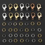 60 150PCS Jewelry Making Findings Set Lobster Clasp And Open Jump Rings For Diy Jewelry Accessories Bangle Necklace Keychain Loc