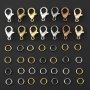 60/150PCS Jewelry Making Findings Set Lobster Clasp And Open Jump Rings For Diy Jewelry Accessories Bangle Necklace Keychain Lock Clasp Supplies