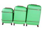 Smte 3 Piece Nexco Travel Luggage Set Green With Keychain