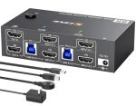 8K HDMI Kvm Switch 2 Monitors 2 Computers 8K@60HZ Angeet USB 3.0 Dual Monitor Kvm Switch For 2 Computer Share 2 Monitor And 4