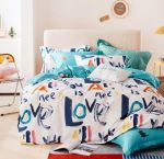 - Duvet Cover Set Reversible Paint Love Mediumturquoise