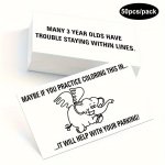 50PCS Funny Elephant Parking Cards - 8.89X5.33CM Hilarious Bad Parking Warning Notes For Cars Trucks & Motorcycles English Text