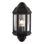 Classic Black Half Wall Lantern - 3 Panel