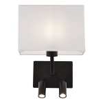 Duo Wall Light With 2 Reading Lights Black Satin Or Antique - Antique