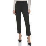 Cropped Slim Cut Trousers -black