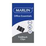 Marlin Office Essentials Fold Back Clips 19MM 12S Pack Of 12