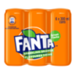 Orange Flavoured Sparkling Soft Drink Cans 6 X 300ML