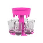 Wine Dispenser With 6 Plastic Glasses - Blue C46-8-498 X2