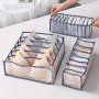 3-PIECE Underwear And Sock Organizer Set - Textile Drawer Dividers With 7 Compartments Closet Organization Essentials