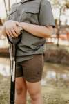 Kids Cotton Brown Shorts - 11 To 12