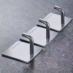 3-PACK Stainless Steel Adhesive Hooks Multipurpose Kitchen Hooks Casual Style Wall Mounted Storage For Home & Office