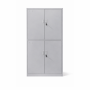Steel Office Filing Cabinet - 4 Lockable Doors & Adjustable Shelves - Grey