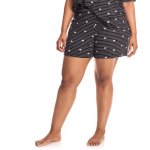 Donnay Plus Size Heart Spot Sleepwear Shorts - Black