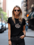 Girl Gang Fitted Tee - Black - Small