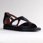 Ivy Leather Closed Back Thong Sandal - Black - 8