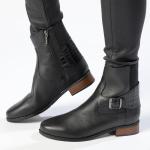 Tory Leather Block Heel Side Zip Ankle Boot - Black - 9