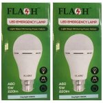 - Emergency LED Lamp Rechargeable A60 5W Pack Of 2