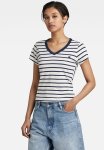 G-star Raw Eyben Stripe Slim Short Sleeve V T - Milk sartho Blue Stripe