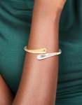 Mixed Metal Plated Wrap Around Bangle