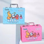 Larva Art Sets In Wooden Case - 82 Piece Pink