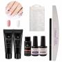 Poly Nail Extension Gel Kit Nail Enhancement Builder Gel All-in-one French Manicure Kit