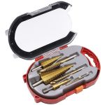 Titanium Step Drill Bit Set Hex Shank Pagoda Cone Kit For Metal