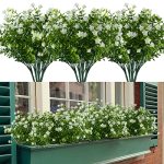 Haplia 6 Bundles Artificial Flowers Fake Artificial Greenery Uv Resistant No Fade Faux Plastic Plants For Wedding Bridle Bouquet