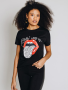 Lucky Lips Black Tee - Medium/large