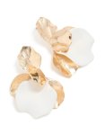 Goldair Gold White Half Flower Statement Stud Earrings