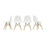 Set Of 4 White Wood Chair