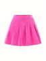 Classic Girl's Pull-on Pleated Skirt Elastic Waist Short Skirt For Holiday Summer Daily