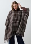 Check Frayed Buckle Trim Wrap